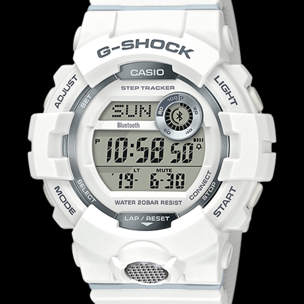Casio G-Shock GBD 800 White Bluetooth Watch